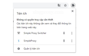 Chọn Simple Proxy trên biểu tượng Proxy