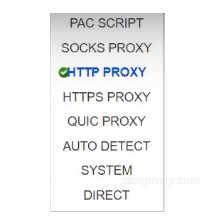 Thực hiện ghim Proxy và chọn HTTP PROXY