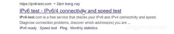 Truy cập IPv6 test