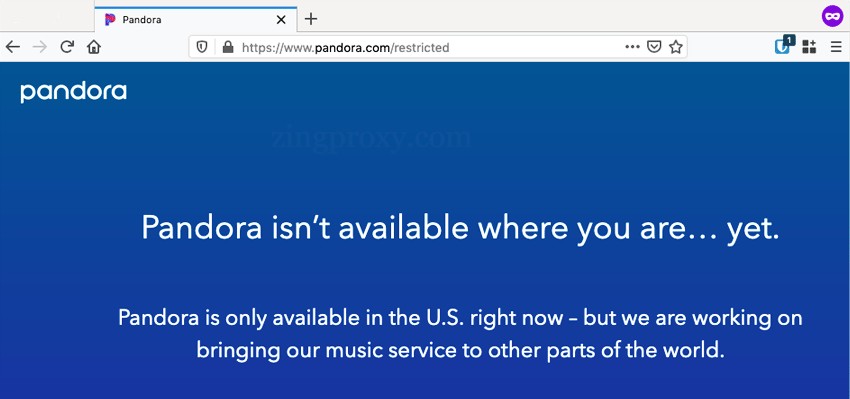 Pandora Radio thông báo không khả dụng ở quốc gia bạn
