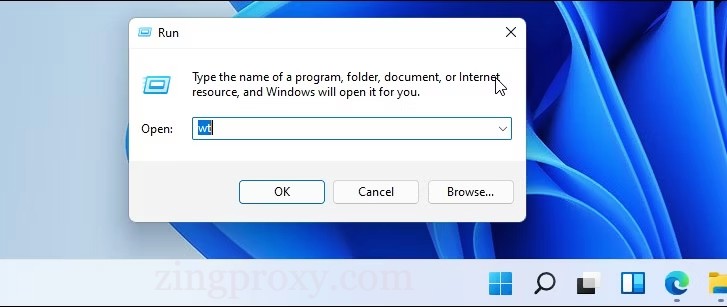 Mở hộp thoại Run và chạy Windows Terminal với tư cách Admin