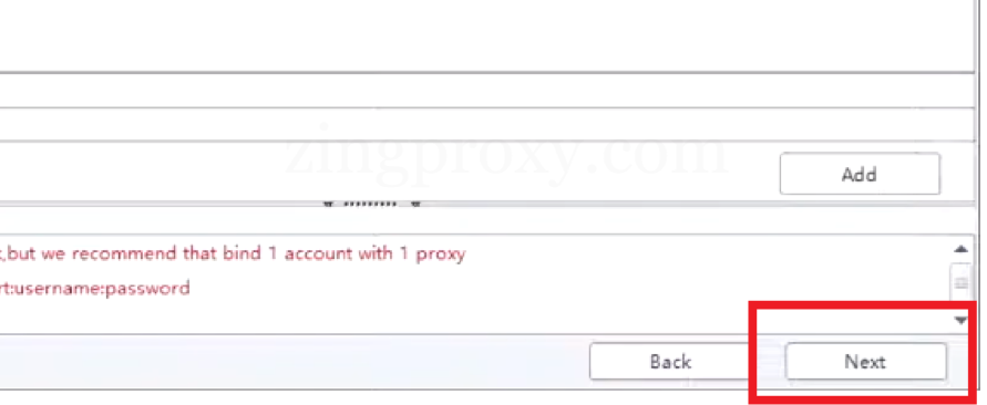 Chọn Bind Proxy trong tab Proxy