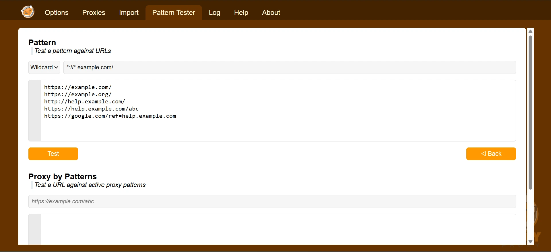 FoxyProxy - Pattern Tester