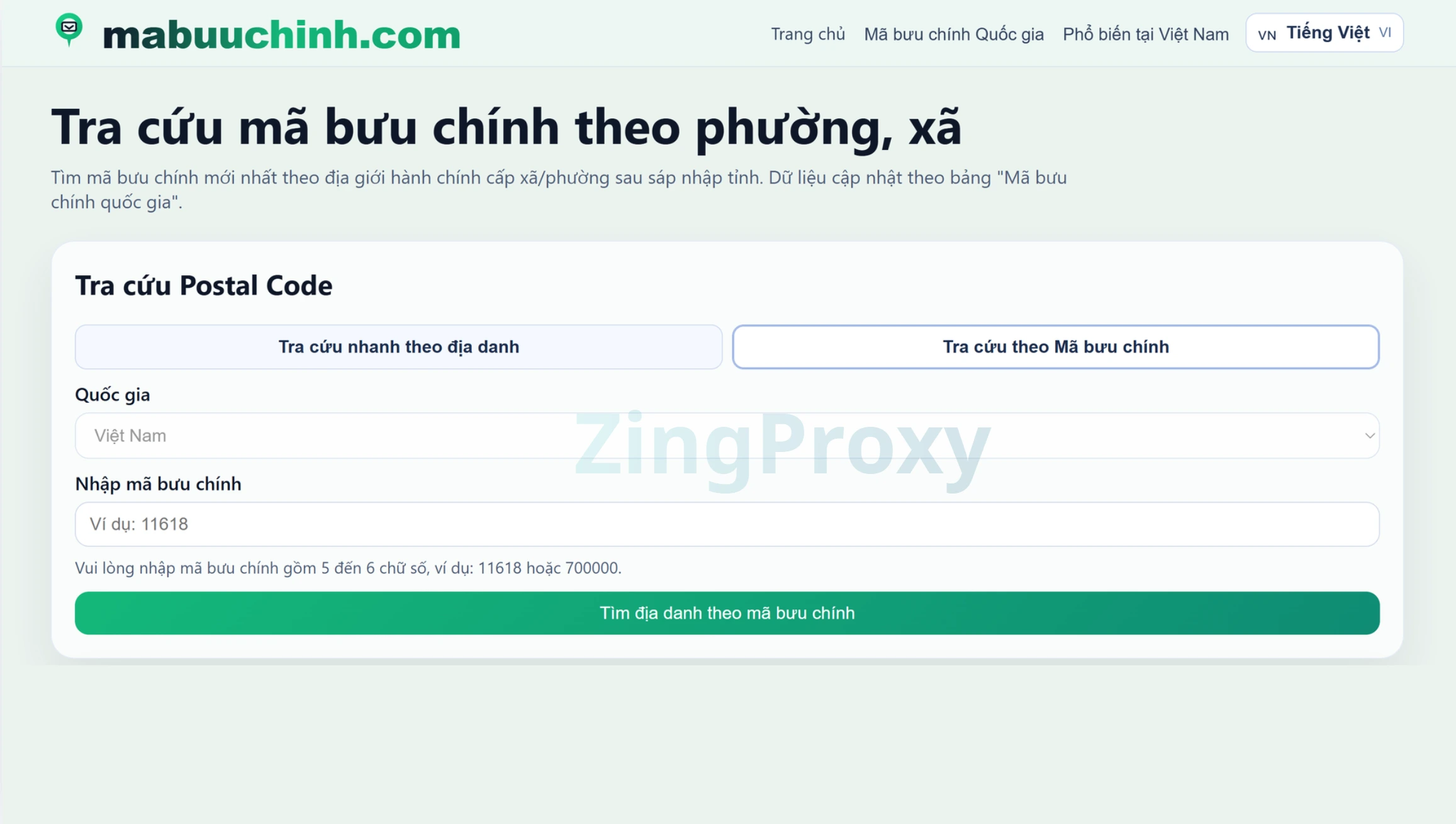 Cách tra cứu mã bưu chính nhanh
