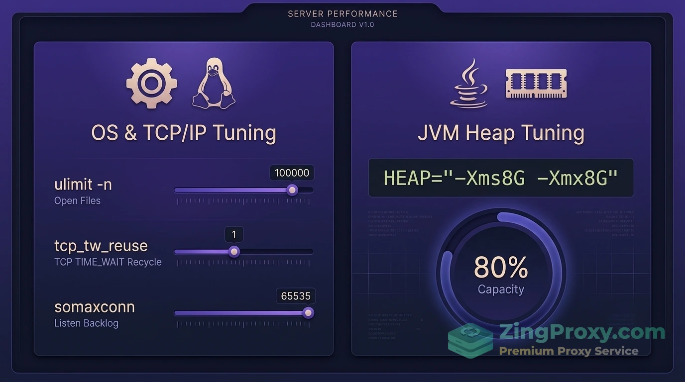 Checklist các thông số tinh chỉnh Tuning OS và JVM Heap quan trọng cho máy tính tạo tải Load Generator